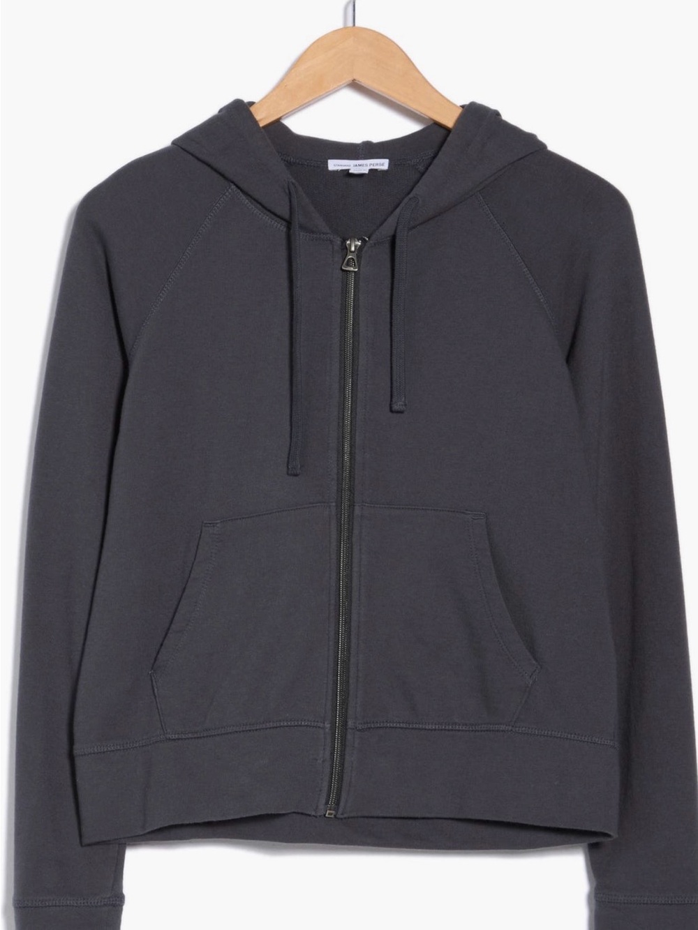 James Perse Dark Charcoal Zip Hoodie